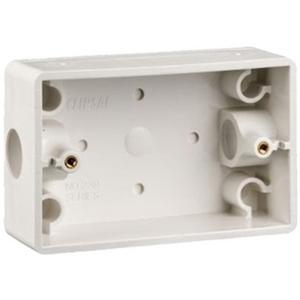MOUNTING BOX PVC RECTANGLE 2 X 20MM ENTRIES WHITE