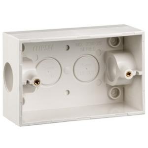 MOUNTING BOX PVC RECT 2X25MM ENTRIES WHITE