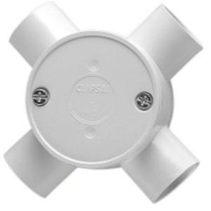 JUNCTION BOX PVC 25MM 4 WAY CONDUIT FITTING GREY