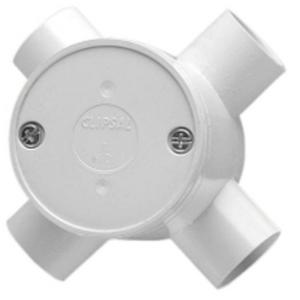 JUNCTION BOX PVC 25MM 4 WAY DEEP CONDUIT FITTING DARK GREY