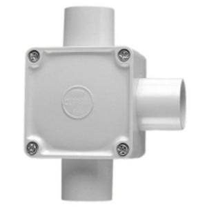 JUNCTION BOX SQUARE PVC FITTING CONDUIT 32MM 3WAY GREY