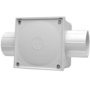 JUNCTION BOX SQUARE PVC 50MM 2WAY CONDUIT FITTING GREY