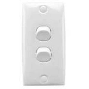 SWITCH INTERMEDIATE STANDARD SERIES 2 GANG 10A 250V WIDE MOUNTING CENTRES WHITE ELECTRIC