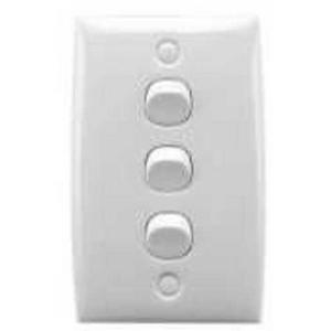 SWITCH VERTICAL STANDARD SERIES 3 GANG 10A 250V WHITE ELECTRIC