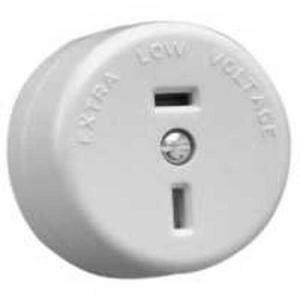 SURFACE SOCKET PLUG BASE UNSWITCHED SINGLE 15A 32V 2 PIN FLAT WHITE ELECTRIC