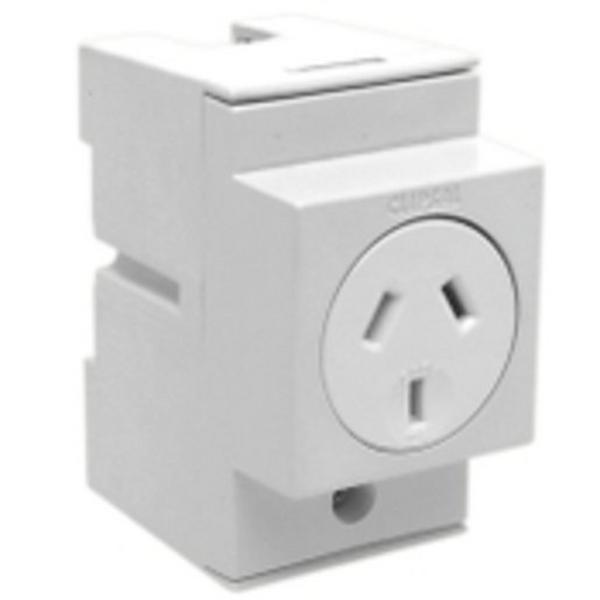 Socket Outlet DIN Rail Mounted 2 Pole, Ideal Electrical Catalogue Switches Plugs Sockets Outlets Din Rail Outlet - Construction Supplies Australia