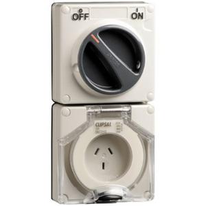 POWER OUTLET SWITCHED 56 SERIES 3 PIN 10A 250V IP66 GREY