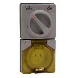 POWER OUTLET SWITCHED 56 SERIES 3 PIN 10A 250V IP66 RESISTANT WHITE