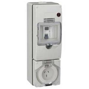 POWER OUTLET SWITCHED 56 SERIES 3 PIN 15A 250V IP56 GREY