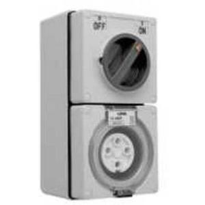 POWER OUTLET SWITCHED 56 SERIES 4 PIN 10A 500V IP66 RESISTANT ORANGE