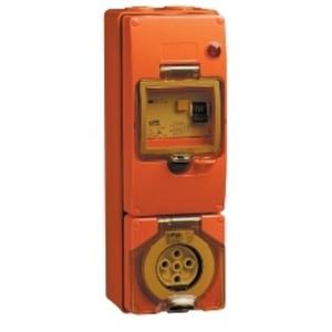 POWER OUTLET SWITCHED 56 SERIES 5 PIN 20A 500V IP56 RESISTANT ORANGE
