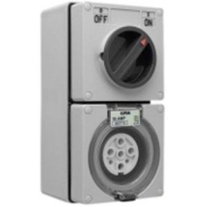 POWER OUTLET SWITCHED 56 SERIES 7 PIN 10A 500V IP66 GREY