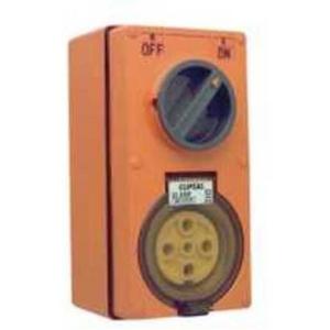 POWER OUTLET SWITCHED ONE PIECE COVER 56 SERIES 5 PIN 32A 500V IP66 GREY