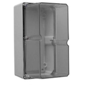 ENCLOSURE ADAPTABLE CLEAR LID 56 SERIES 2 GANG DEEP IP66 WITH GEAR TRAY GREY