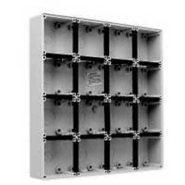 Enclosure Base Only 56 Series 16 Gang 4X4 Grey, Ideal Electrical Catalogue Switches Plugs Sockets Switches Surface Mounting Box - Construction Supplies Australia