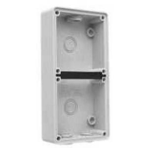 56 SERIES ENCLOSURE, 2 GANG, SHALLOW,  2 X 25MM , 1 X 32MM CONDUIT ENTRIES