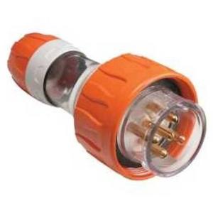 PLUG TOP EXTENSION 56 SERIES 5 PIN 3 PHASE 20A 500V IP66 ELECTRIC ORANGE