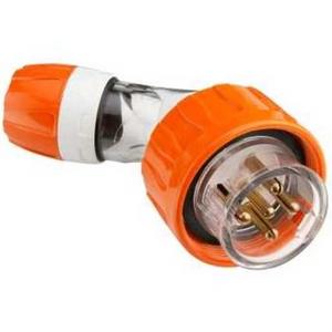 PLUG TOP EXTENSION ANGLED 56 SERIES 5 PIN 3 PHASE 20A 500V IP66 ELECTRIC ORANGE