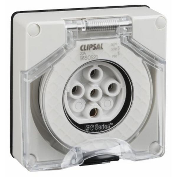 56 Series 5 Pin Combination Outlet Less Enclosure 20A, Ideal Electrical Catalogue Industrial Industrial Plugs Sockets Industrial Socket Outlet - Construction Supplies Australia