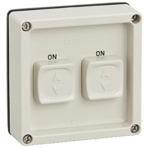 SWITCH ISOLATION SLIDING 56 SERIES 2 GANG 10A 250V IP66 GREY