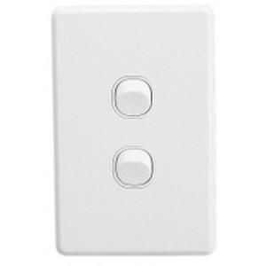 SWITCH C2000 SERIES 2 GANG VERTICAL 250V 10A WHITE