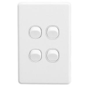 SWITCH C2000 SERIES 4 GANG VERTICAL 250V 10A WHITE
