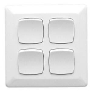 SWITCH 4 GANG LARGE FORMAT PRESTIGE WHITE 10A