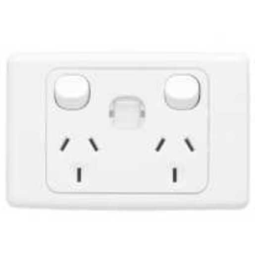 Clipsal 2025XAPID-DB | Power Point 10A Double 2000 Series Horizontal ...