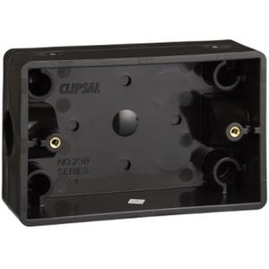 MOUNTING BOX SURFACE 2 X 20MM ENTRYS BLACK