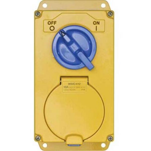 POWER OUTLET SWITCHED WILCO METAL CLAD 4PIN 10A 500V IP66, Ideal Electrical Catalogue Industrial Industrial Plugs Sockets Industrial Socket Outlet Disconnectable With Fuse - Construction Supplies Australia