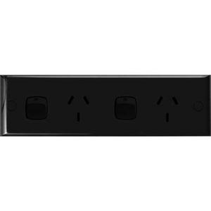 GPO DOUBLE 10A NARROW WHITE BLACK