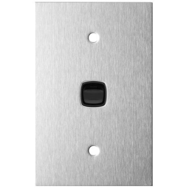 1 Gang Sws Stainless Steel Large Black, Ideal Electrical Catalogue Switches Plugs Sockets Switches Light Switch - Construction Supplies Australia