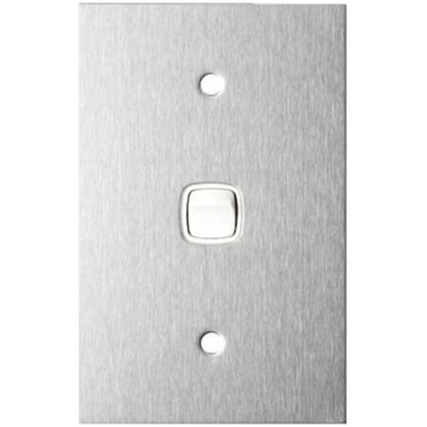 1 Gang Sws Stainless Steel Large White, Ideal Electrical Catalogue Switches Plugs Sockets Switches Light Switch - Construction Supplies Australia