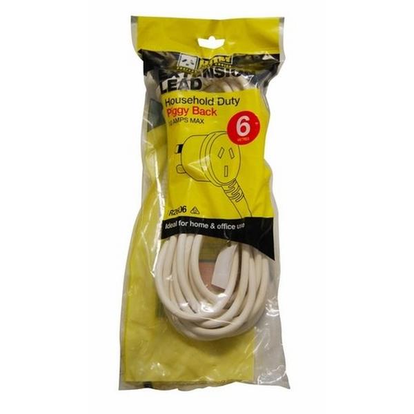 6M Piggy Back Lead D/Pac, Ideal Electrical Catalogue Electrical Appliances Power Leads Power Cord - Construction Supplies Australia