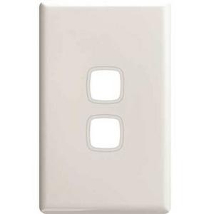 GRID AND COVER PLATE EXCEL SERIES 2 GANG SWITCH MIST GREY