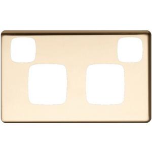 COVER PLATE EXCEL SERIES FOR DOUBLE GPO POWER OUTLET POLISHED BRASS