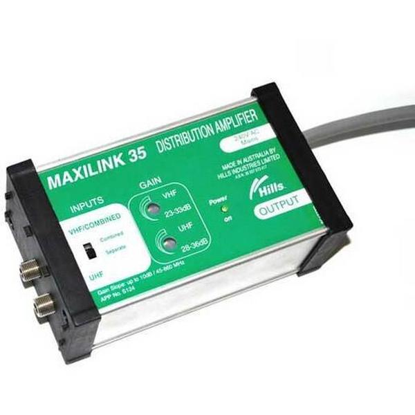 Maxilink 35 F-Type 35Db Gain, Ideal Electrical Catalogue Av Security Detection Antennas Catv Amplifier - Construction Supplies Australia