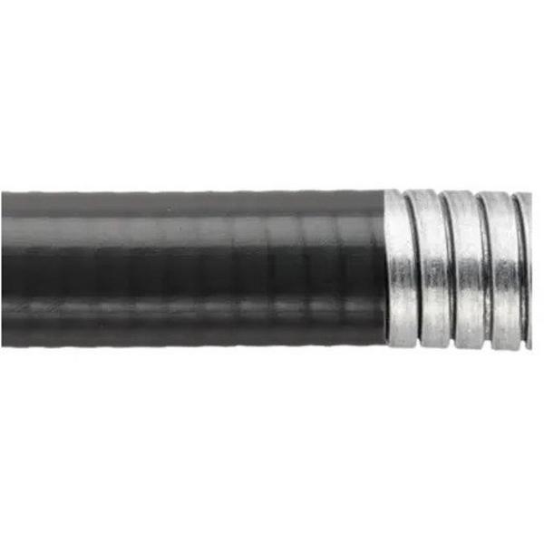 Black Lqt PVC Stainless Steel Conduit 25mm 25M, Ideal Electrical Catalogue Cable Management Conduit Flexible Metal Protective Metallic Hose - Construction Supplies Australia