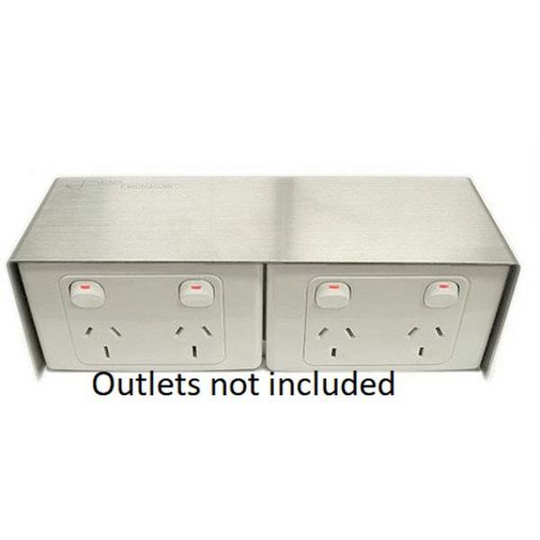 Floor Service Outlet Stainless Steel 4 Compartment With Removable Divider (Outlets No Incl, Ideal Electrical Catalogue Industrial Enclosures Adaptable Boxes - Construction Supplies Australia