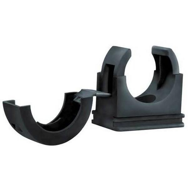 Black Conduit Clip With Lid 13mm, Ideal Electrical Catalogue Cable Management Cable Support Saddle Clamp Pipe Cable - Construction Supplies Australia