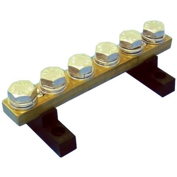 Earth Neutral Bar Studs Only 6X M10 Steel Set Screws - With Feet 165A, Ideal Electrical Catalogue Power Distribution Busbar Neutral Busbar - Construction Supplies Australia