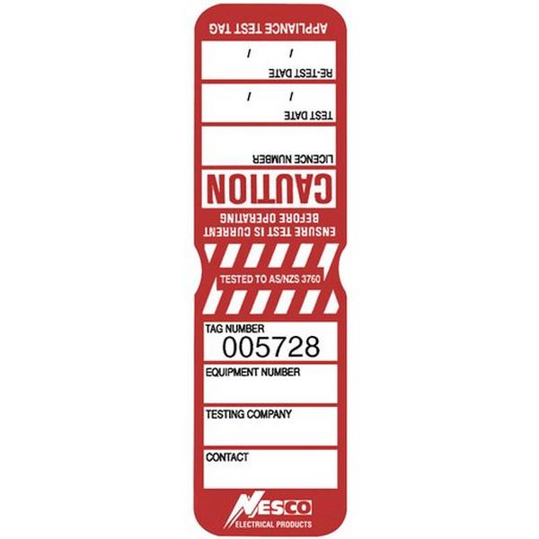Nesco Appliance Test Tags Maroon 5 Yearly, Ideal Electrical Catalogue Tools Instrumentation Labelling Labelling Material - Construction Supplies Australia