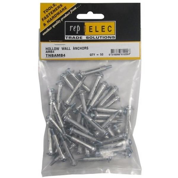 Hollow Wall Anchor 6mm X 10mm Pkt 50, Ideal Electrical Catalogue Hardware Fixings Cavity Fixing - Construction Supplies Australia