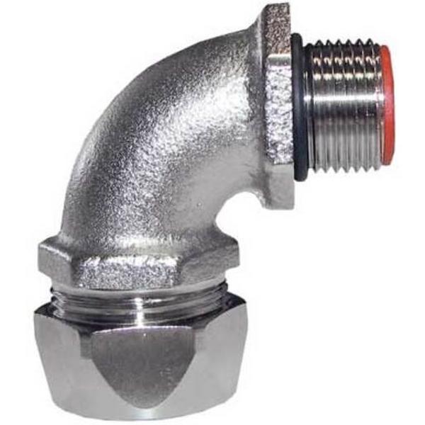 Adaptor 90Deg Steel Fitting Conduit Flexible 25mm, Ideal Electrical Catalogue Cable Management Conduit Rigid Couplers - Construction Supplies Australia
