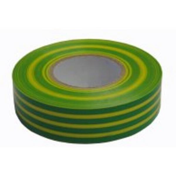 Tape PVC 18mm X 20M Green/Yellow, Ideal Electrical Catalogue Hardware Tape Adhesive Tape - Construction Supplies Australia