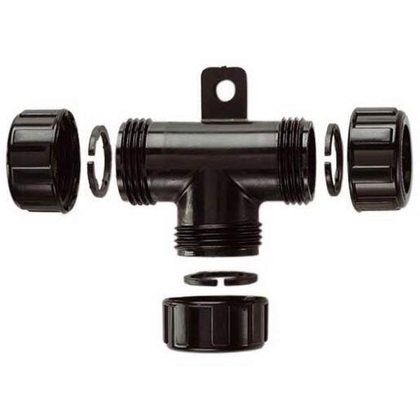 Black IP67 T Piece 16 16 16, Ideal Electrical Catalogue Cable Management Conduit Rigid Terminal Sleeve For Installation Tubes - Construction Supplies Australia
