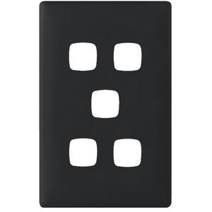 LINEA 5 GANG COVERPLATE SOFT TOUCH MIDNIGHT DASH