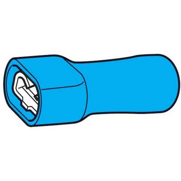 Terminal Spade Female 6.3mm Blue (Pack 100), Ideal Electrical Catalogue Wiring Accessories Lugs Links Crimp Cable Lug For Copper Conductors - Construction Supplies Australia