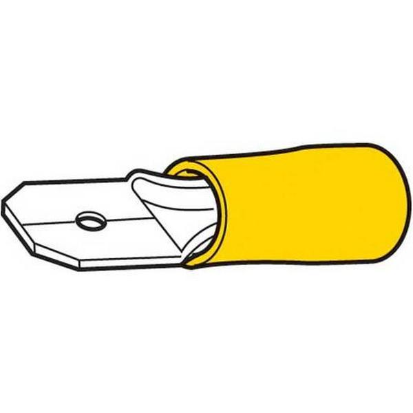 TERMINAL SPADE MALE 6.3MM YELLOW (PACK 100), Ideal Electrical Catalogue Wiring Accessories Lugs Links Crimp Cable Lug For Copper Conductors - Construction Supplies Australia