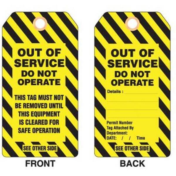 Lockout Plastic Tag - Out Of Service, Ideal Electrical Catalogue Industrial Push Button Accessories Spare Parts For Safety Equipment - Construction Supplies Australia